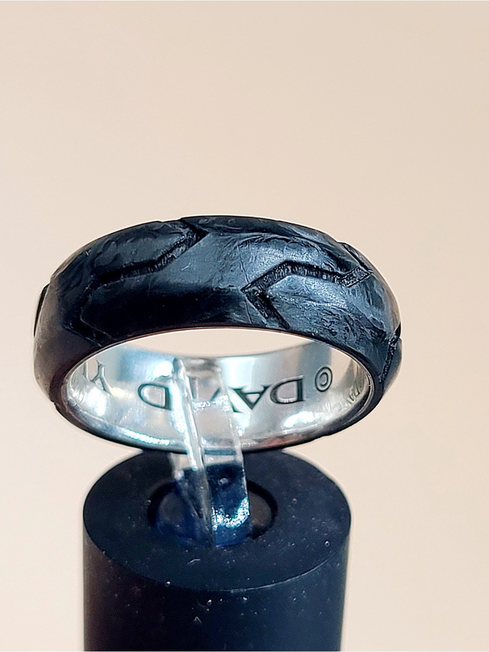 David Yurman Forged Carbon Band Ring In Sterling Silver - Picture 5 of 12